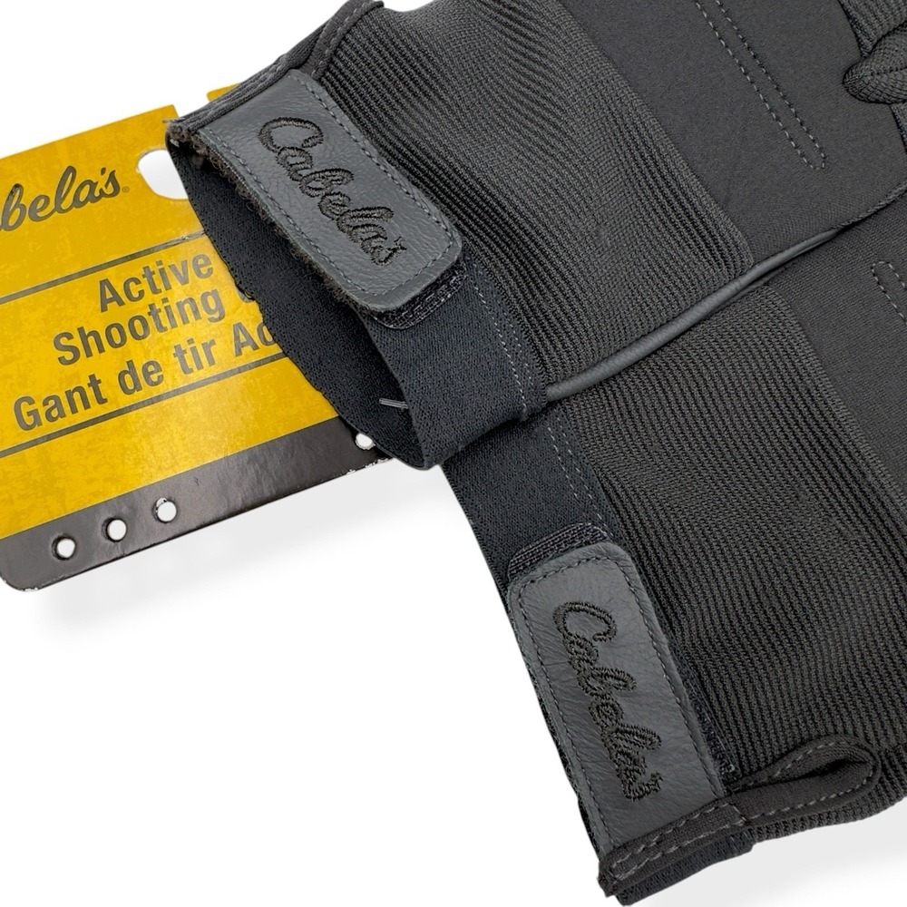 NEW Cabela's Gray Active Lite Shooting Hunting Gloves Leather Overlay Size Large - Picture 3 of 6